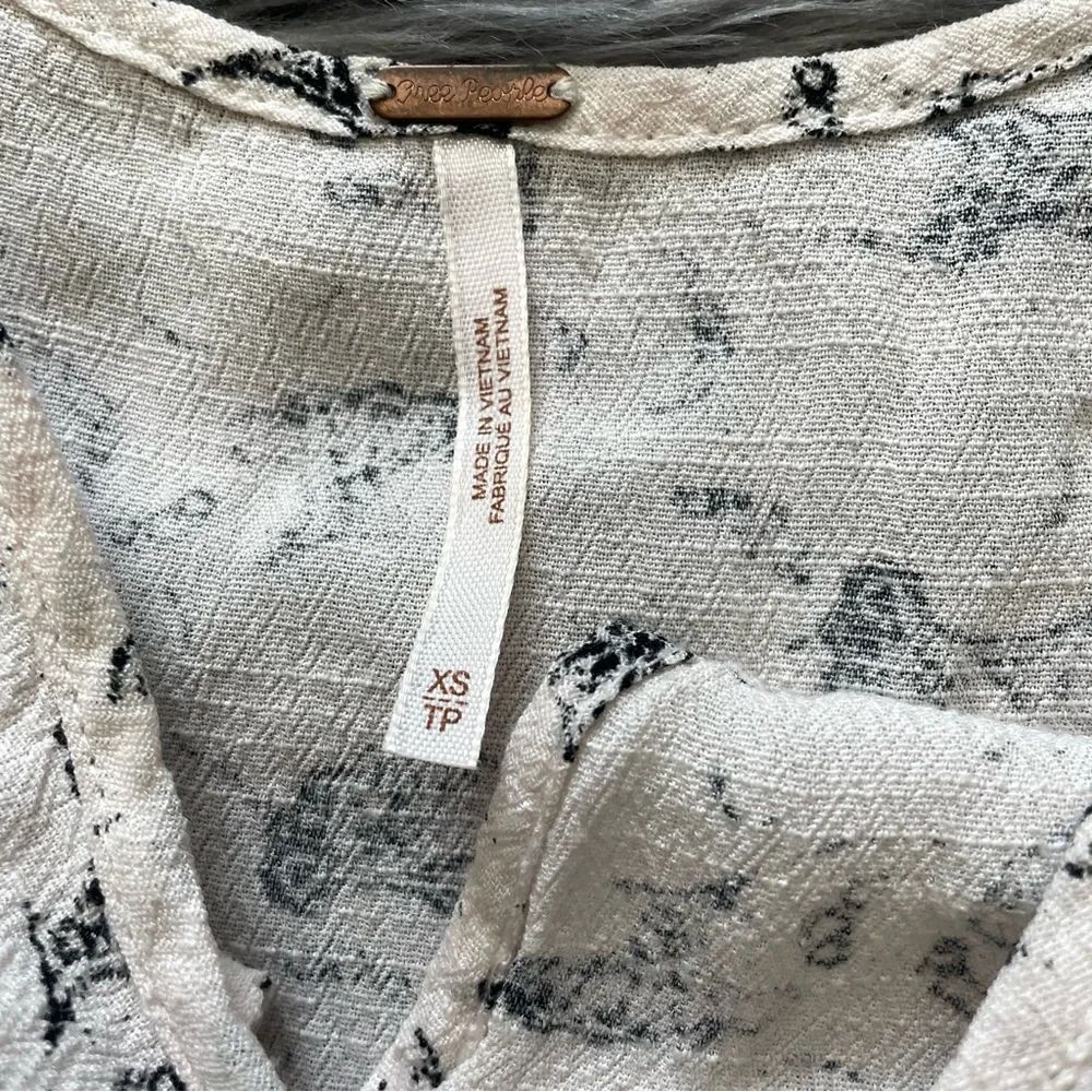 FREE PEOPLE crinkle look through printed top